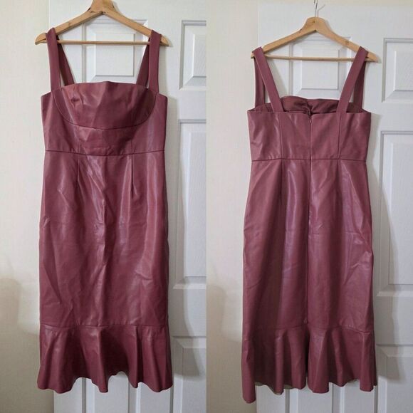 Hutch Square-Neck Faux Leather Dress 12 - Picture 3 of 10